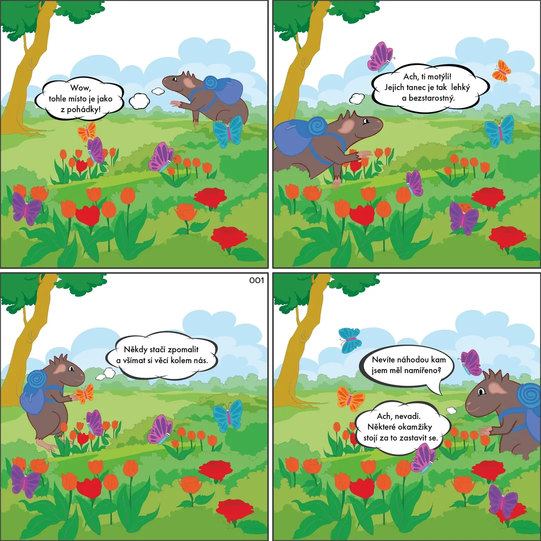 Setkání s motýly – krátký komiks o Mortíkovi