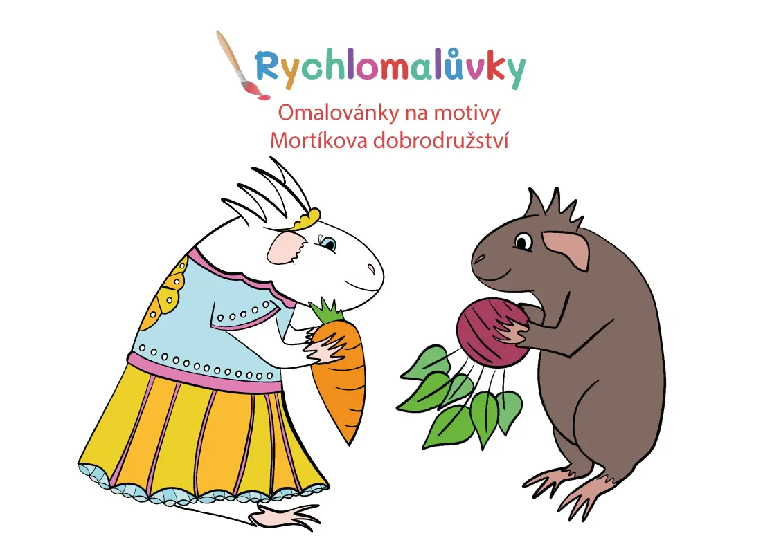 Přední strana omalovánek Rychlomalůvky